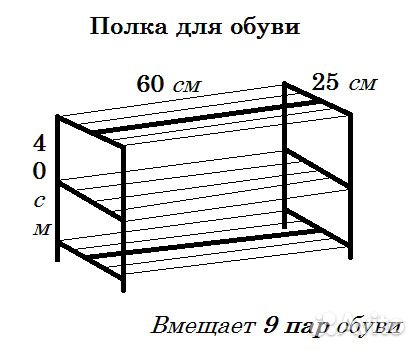 Полки для обуви из дсп чертежи