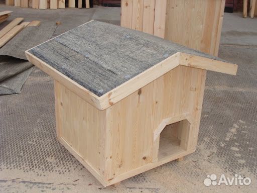 Тёплая будка с деревянной крышей для хаски купить на Зозу.ру - фотография № 6