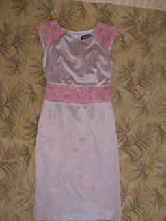 Юбка и платье атласное с розочками вечернее 42