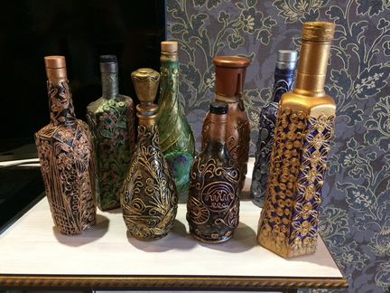 Бутылки декорированные