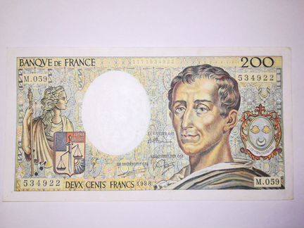Франция 200 франков 1988 г. XF