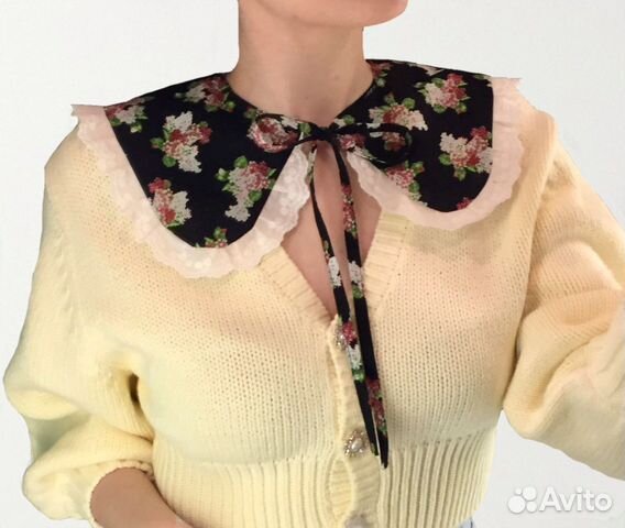 Воротник на завязках в цветочек