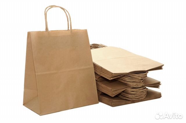 Крафт пакеты с ручками и без ручек