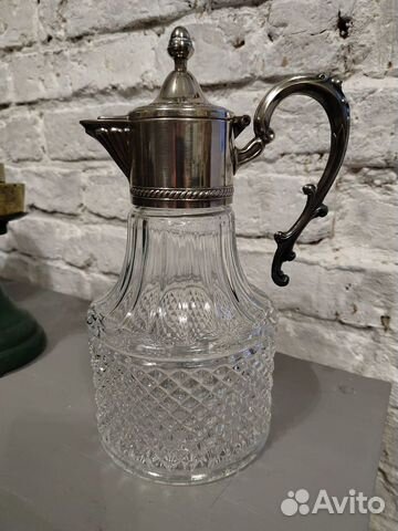 Редкий графин кувшин хрусталь серебрение