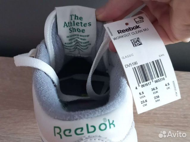 Новые кожаные кроссовки Reebok classic белые 37