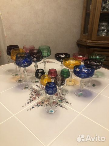 Фужеры цветной хрусталь