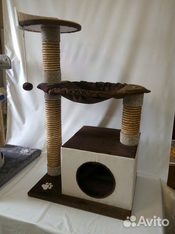 Когтеточки, домики для кошек