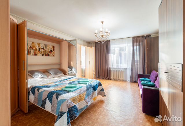 

1-к. квартира, 44 м², 2 кровати