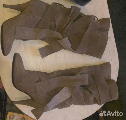 Сапоги Италия, замша натуральная, весна-осень р.36 Сапоги Италия, замша натуральная, весна-осень р.36