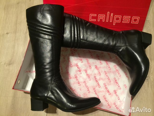 Сапоги женские чёрные, нат. кожа. Бренд Calipso Сапоги женские чёрные, нат. кожа. Бренд Calipso