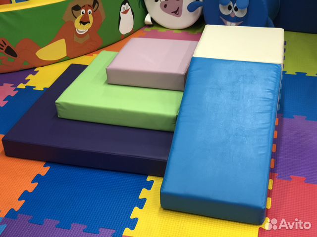 Мягкий игровой набор матов, куба и горки