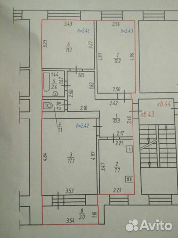 3-к квартира, 62 м², 2/5 эт.