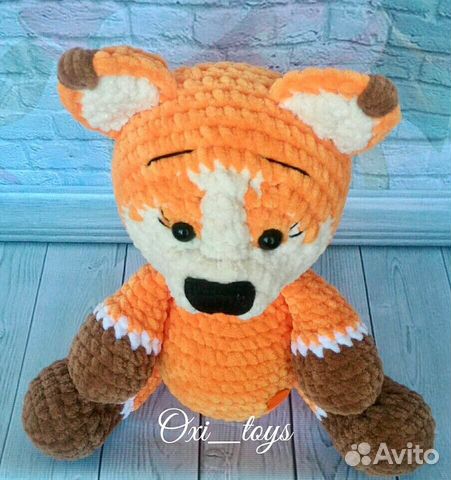Вязаная игрушка, лиса, лисенок Вязаная игрушка, лиса, лисенок