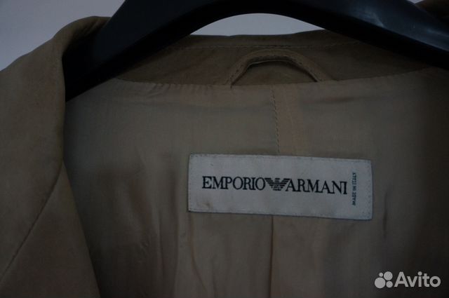 Новый, винтажный, кожаный пиджак Armani Italy new
