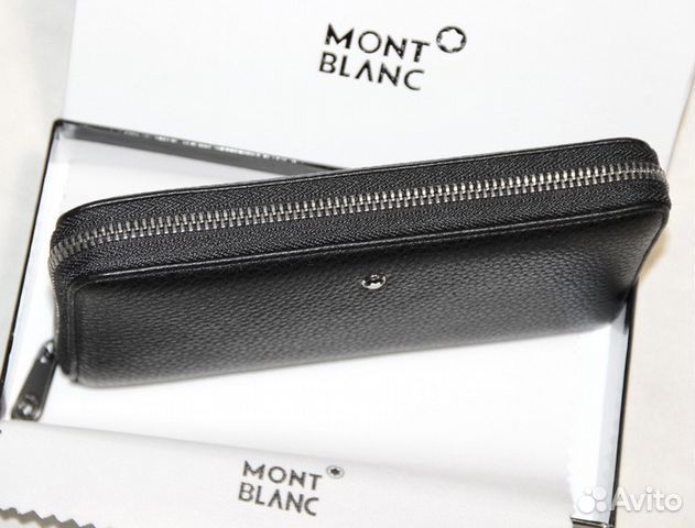 Мужской кожаный клатч портмоне Montblanc black 1x Мужской кожаный клатч портмоне Montblanc black 1x
