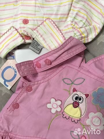 Новый комплект полукомбинезон футболка 86