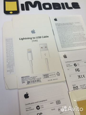 Коробка для кабеля iPhone 5/6/7 Lightning Оригинал