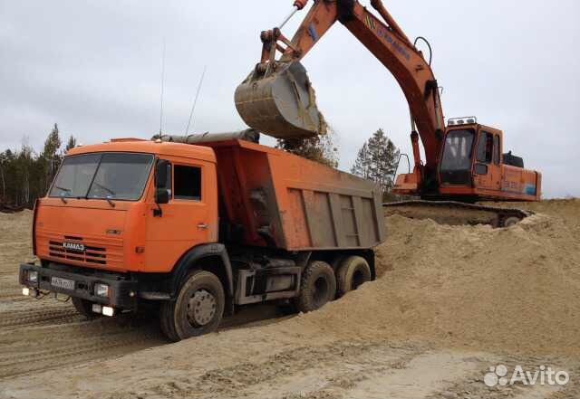 Песок, щебень, гравий, земля, торф, дрова и др