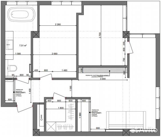 2-к квартира, 68 м², 6/8 эт. 2-к квартира, 68 м², 6/8 эт.