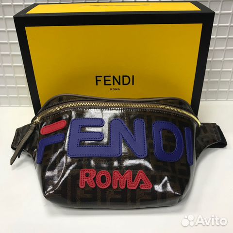 Сумка на пояс Fendi С принтом fila поясная Фенди