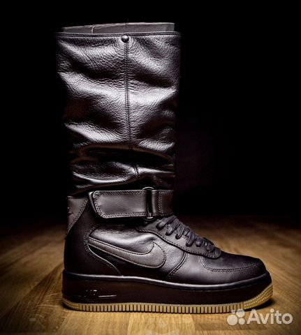 Кожаные сапоги nike AIR force 1 upstep 860522 001