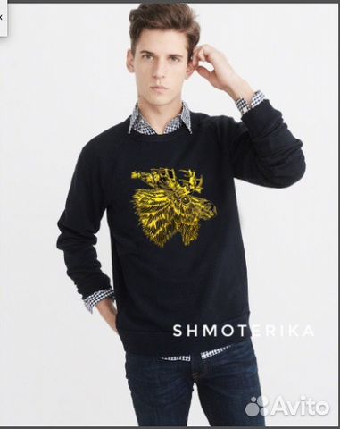 Abercrombie Fitch Толстовка Синяя муж, Новая Abercrombie Fitch Толстовка Синяя муж, Новая