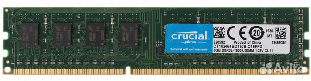 Оперативная Память crucial DDR3 - 8 Gb Гарантия