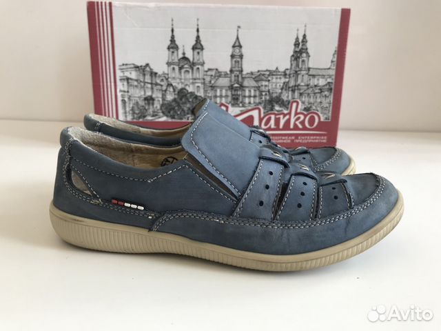San Marko туфли/мокасины голубые кожа 34/ 22см San Marko туфли/мокасины голубые кожа 34/ 22см