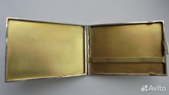 Портсигар Арт Деко Серебро Позолота Швеция 1936г Портсигар Арт Деко Серебро Позолота Швеция 1936г