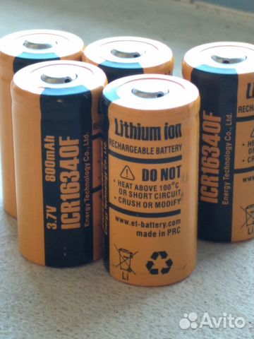 ET icr16340 800mAh 3,7В ET icr16340 800mAh 3,7В
