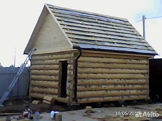 Банька 4х5м.Рубленный в лапу, внутри тесаный