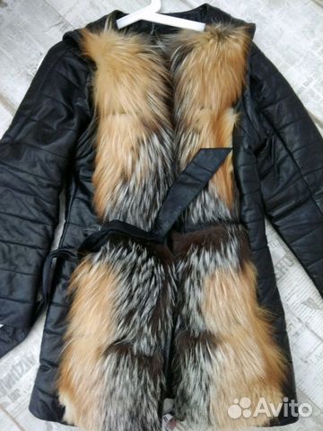 Куртка-Жилет кожаная с мехом, осень-зима Куртка-Жилет кожаная с мехом, осень-зима