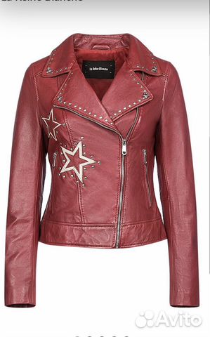 Новая Куртка кожаная красная Снежная 44 бордовая Новая Куртка кожаная красная Снежная 44 бордовая