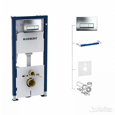 Инсталляция Geberit Duofix 458.128.21.1, хром