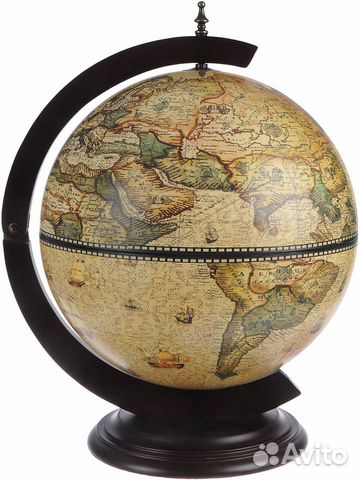 Глобус бар светлый- тёмный под старину