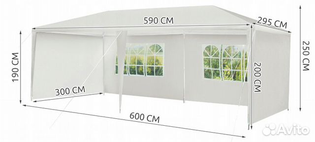 Шатер для пикника 3 x 6 x 2.4 с 6 стенами Шатер для пикника 3 x 6 x 2.4 с 6 стенами