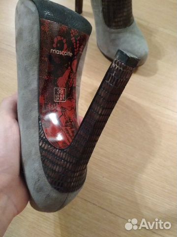 Туфли ботильоны mascotte замша серые