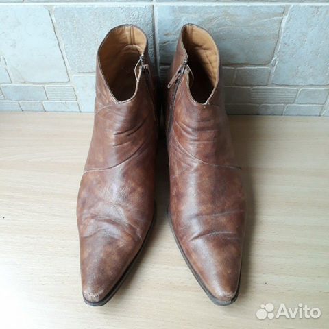 Ботинки-казаки, натуральная кожа