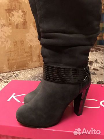 Сапоги замша