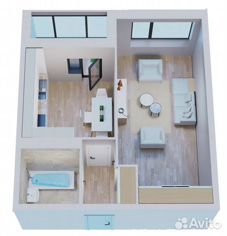 1-к квартира, 42.7 м², 9/12 эт. 1-к квартира, 42.7 м², 9/12 эт.