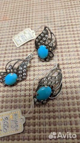 Серьги бирюза, наборы камни натуральные Серьги бирюза, наборы камни натуральные