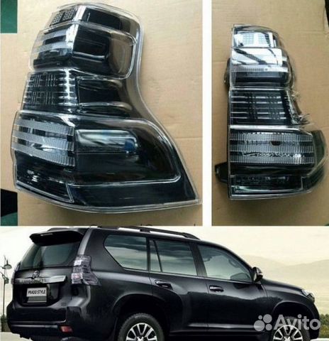 Фонари Toyota Land Cruiser Prado 150 черно-белые Фонари Toyota Land Cruiser Prado 150 черно-белые