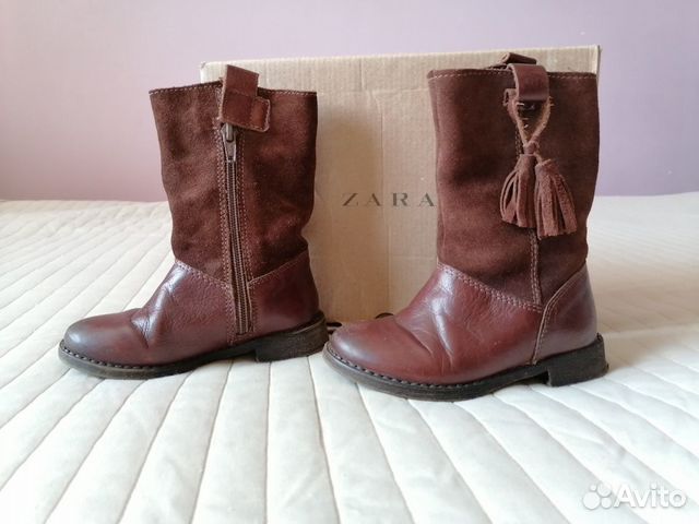 Сапоги кожаные Zara 25 р. демисезон Сапоги кожаные Zara 25 р. демисезон