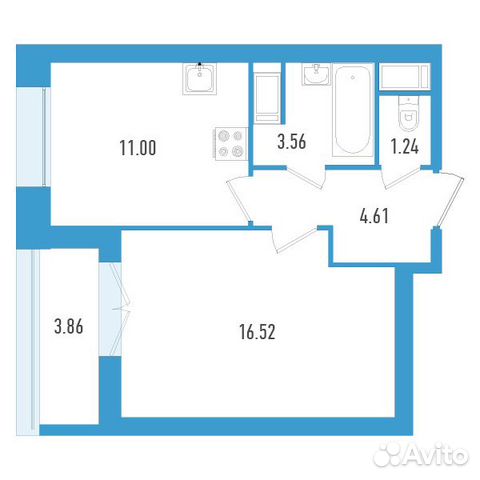 1-к квартира, 38 м², 11/19 эт.