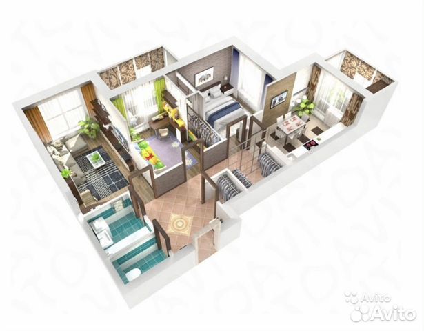 3-к квартира, 69.7 м², 3/16 эт. 3-к квартира, 69.7 м², 3/16 эт.