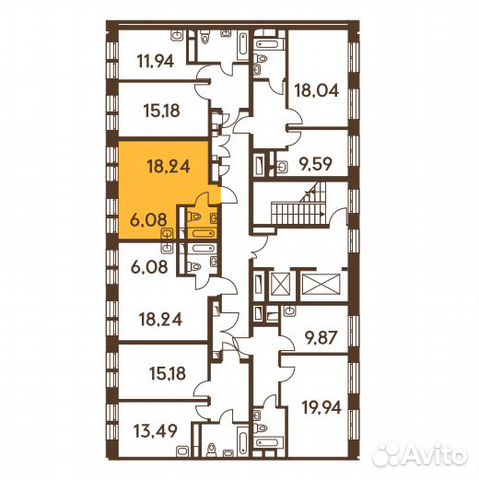 Студия, 27.4 м², 14/19 эт.