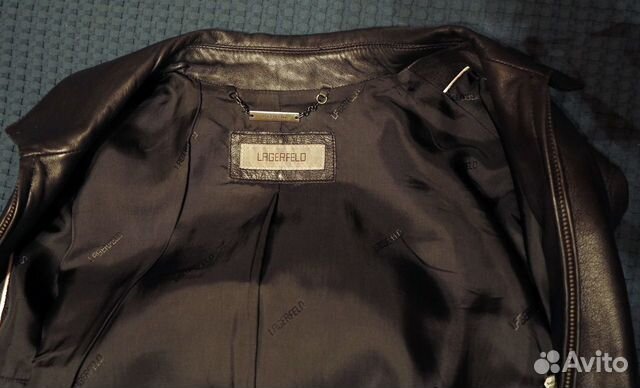 Куртка Lagerfeld кожаная размер 48 черная