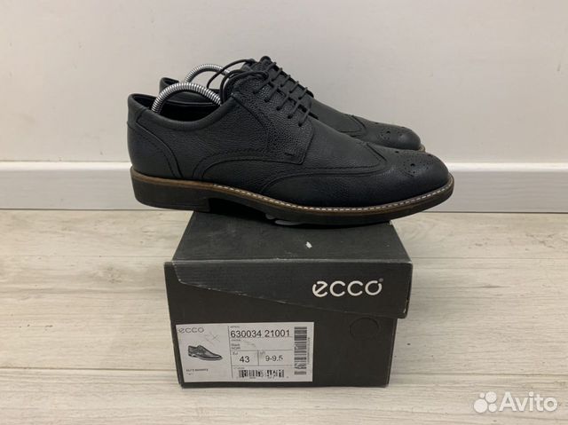 Туфли Ecco Biarritz броги 43 размер чёрные