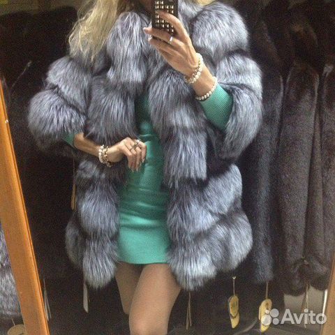 Шуба чернобурка