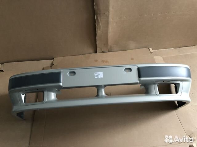 Бампер передний ваз 2114 серой полосой Жемчуг 230